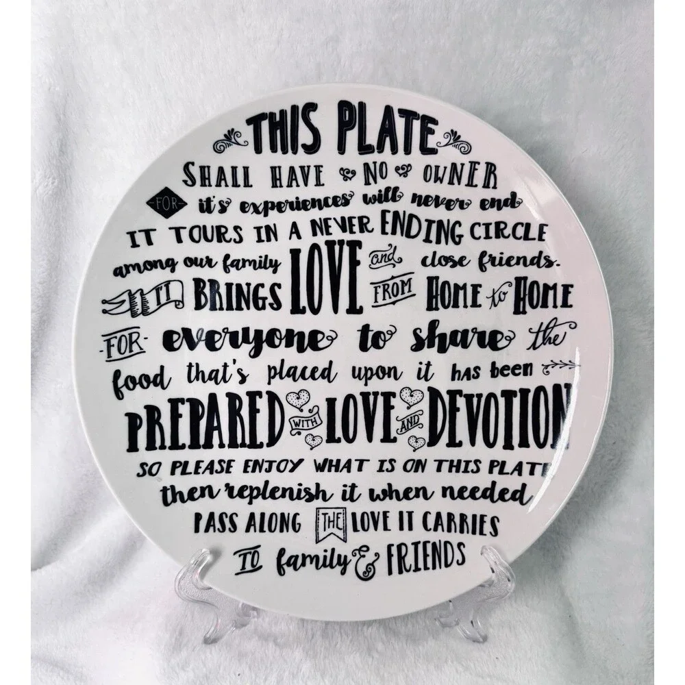 Devotions Plate This Plate Shall Have No Owner Family Quote 10.5” Decor